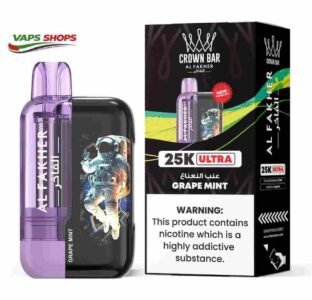 Al Fakher Ultra 25000 Puffs 50MG Disposable Vape Price in Duabi Grape Mint